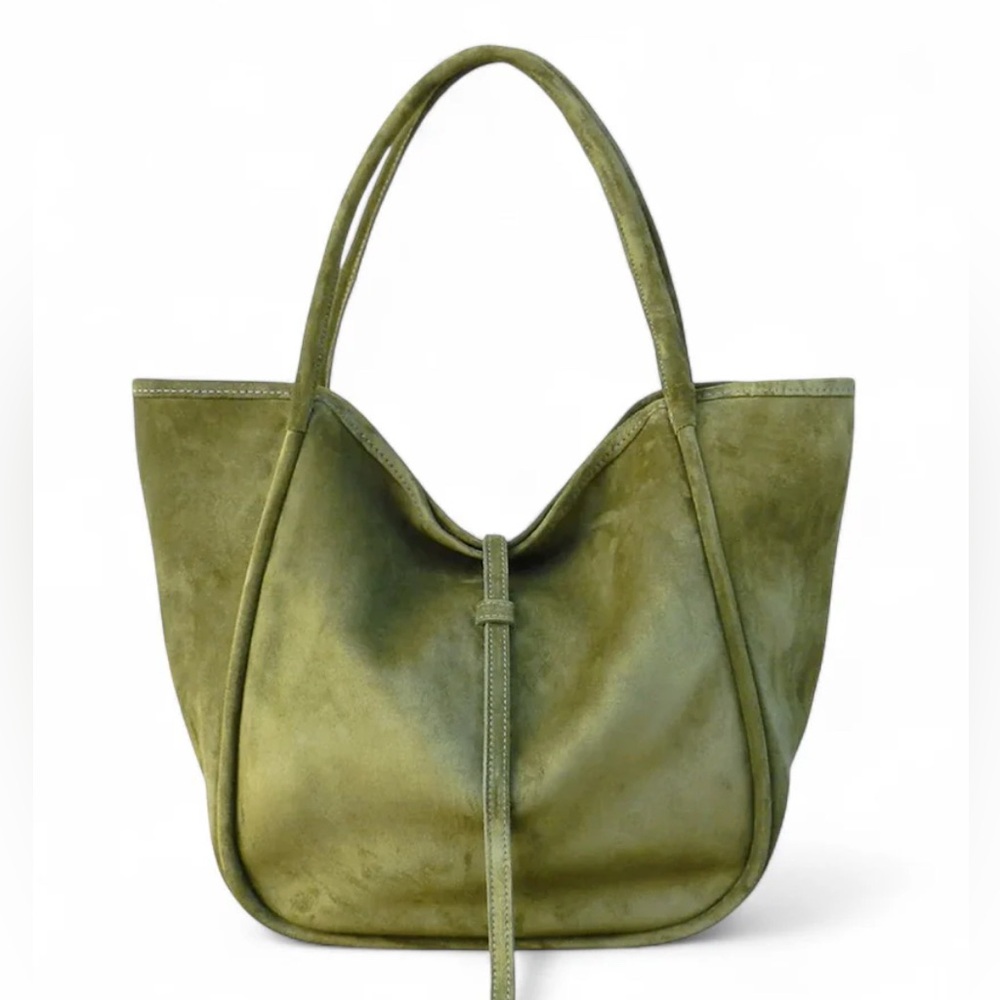 NWT Oliveve ELLIS HOBO TOTE IN AVOCADO‎ ITALIAN LEATHER BACKED SUEDE
